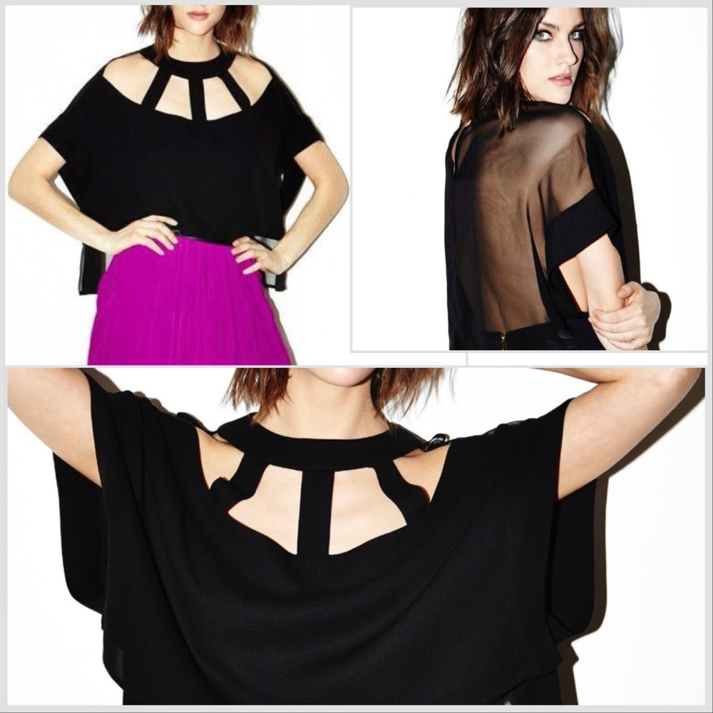 GENUINE SILK_ Geo Cut Out Top